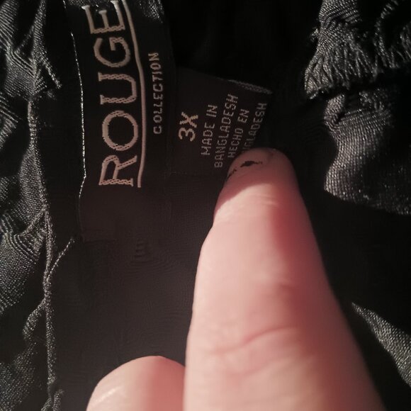 Rouge Collection Black Ribbed Body Suit Shorts With Upper Tank Size 3X - Picture 3 of 9